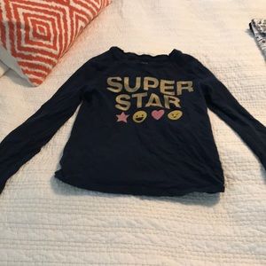 Navy long sleeve gap emoji shirt